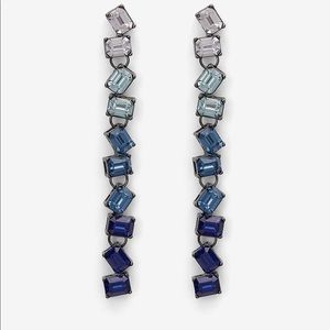 Express NWT Blue OMBRÉ Crystal Drop Earrings